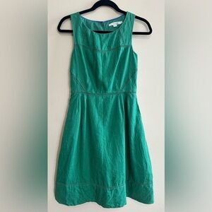 Boden Kelly Green Sleeveless 100% Linen Dress - Size 2 Regular